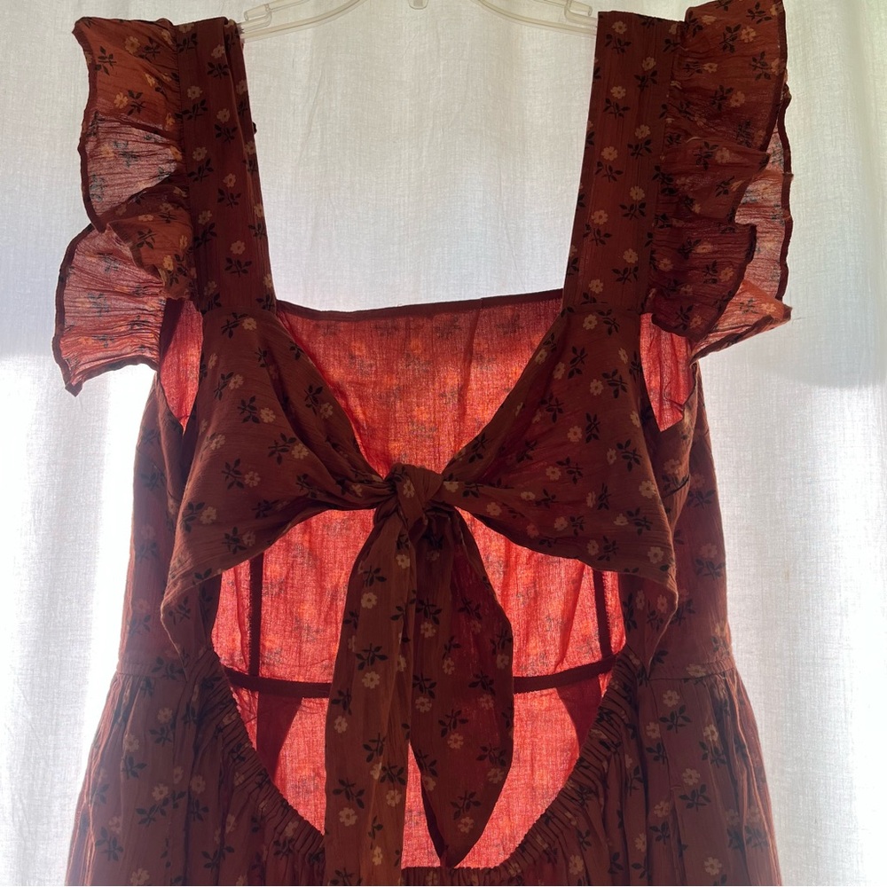 Madewell Floral Ruffle Tie-Back Dress